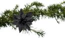 Cosy&Trendy Cosy and Trendy Black Glitter Flower Christmas Tree Decoration Clip - 8 cm