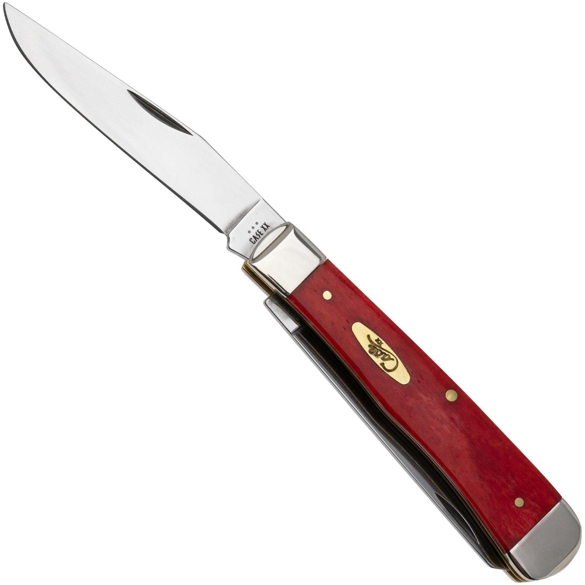 Case Knives Case Trapper 10760 Smooth Dark Red Bone, Pinched Bolsters 6254 SS zakmes