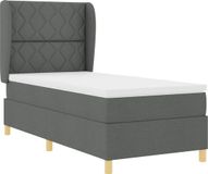 vidaXL Boxspringbed met hoofdeinde Donkergrijs 200 x 100 cm Stof