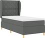 vidaXL Boxspringbed met hoofdeinde Donkergrijs 200 x 100 cm Stof
