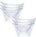 Excellent Houseware Kommetje/serveer schaaltje - 6x - ontbijt/hapjes - glas - streep relief - 300 ml