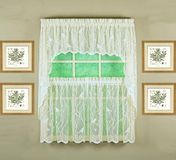 Today's Curtain Songbird semi-doorschijnende kanten laag 24" ivoor 56" B x 24" L