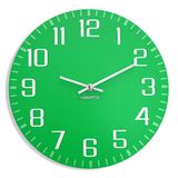 FLEXISTYLE Moderne ultrastille wandklok FACILE 30cm groen, woonkamer, hal, kantoor, gemaakt in de EU