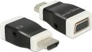 Delock Premium HDMI naar VGA + 3,5mm Jack adapter - compact / zwart