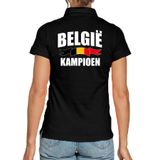 Bellatio Decorations Belgie kampioen supporter poloshirt zwart voor dames - EK/ WK poloshirt / outfit S