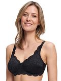 Susa Latina Beha voor dames, zonder beugel, met voorgevormde zakken, hoge, optimale grip, duurzaam en elastisch, zwart, 80D