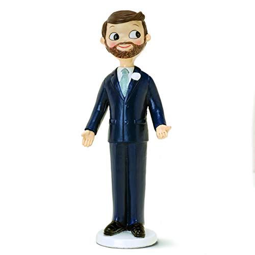 Mopec Cake Figuur Groom met Baard - Blauw - 21 cm
