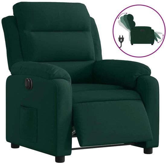 vidaXL Fauteuil verstelbaar elektrisch stof donkergroen
