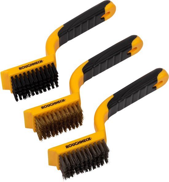 Roughneck Draadborstelset 3-delig (Nylon, RVS en Messing)