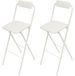 Ensemble de 2 tabourets de bar pliants - Tabouret haut, 76 cm - Cadre en métal - Avec dossier - Non rembourré - Portable, adapté pour cuisine, camping, café