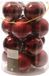 16 Bol Glas kerstballen 16 stuks Ossenbloed