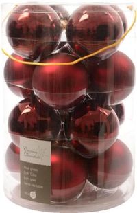 16 Bol Glas kerstballen 16 stuks Ossenbloed