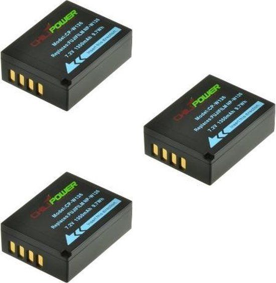 ChiliPower NP-W126 accu voor Fujifilm - 1350mAh - 3-Pack