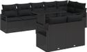 vidaXL Banc de jardin 9 pièces noir polyrotin