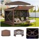 VEVOR Pop-Up Paviljoen, 3,6 X 3,6 M, 6-Zijdige Campingtent Met Afneembaar Dak en Draagtas, Zonnescherm voor 8-10 Personen, Partytent voor Tuin en Terras, Bruin