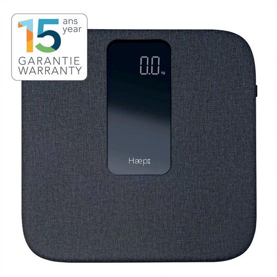 Haepi Emma - Digitale Personenweegschaal - Zwart - 180 kg - 15 jaar garantie