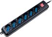 Meervoudige Eminent EM3923 power uitbreiding 1,8 m 6 AC-uitgang(en) Zwart