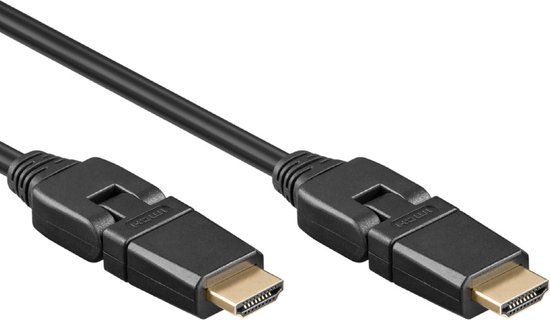 Goobay HDMI 2.0 Kabel - 5 meter - Zwart - 4K 60Hz - Volledig draaibaar - Verguld