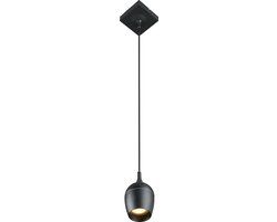Lucide PRESTON - Hanglamp voor Badkamer - Zwart - GU10 - IP44 - Ø 10 cm