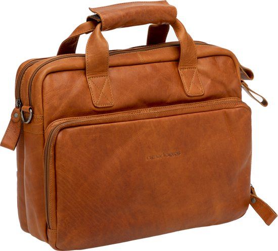 New Looxs Cali Laptop Fietstas - Leer - 17 Liter - Cognac