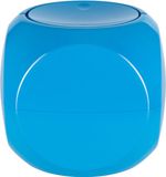Spirella Dice Afvalemmer met Deksel – Blauw Kunststof Kleine Prullenbak met Kantelend Deksel voor Badkamer, Keuken of Tafel