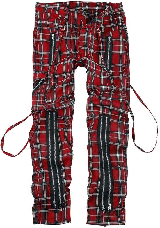 Banned Avengence Check Heren Stoffen broek - rood - XL