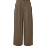 s.Oliver Lichtgewicht poplin culottes met plooien dames donkerbruin