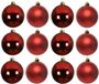 Decoris Kerstballen - 12x st - rood - D8 cm - kunststof - mat/glans - kerstversiering