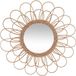 Atmosphera Wandspiegel Caya - Boho/ibiza stijl - bloemdesign - rotan - lichtbruin - rond - 56 cm