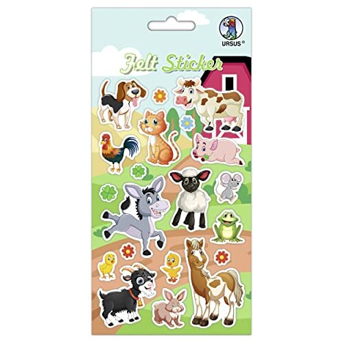 Ursus 59550004 Felt Sticker Farm, kleurrijk