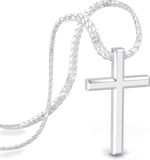 SERASAR Premium Ketting voor Heren [Faith] | Roestvrij staal 316L | Waterdicht | Stevige kinketting | Veilige sluiting | Zilver | 50 cm | Inclusief sieradendoosje