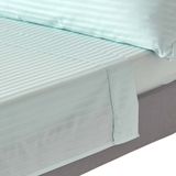 Homescapes Satijn Streep Katoen Laken 240x280 cm – Aquablauw – 100% Egyptisch Katoen – Draaddichtheid 330