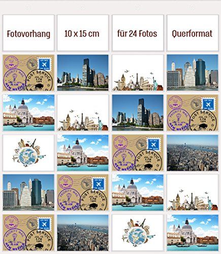 trendfinding Fotogordijn 24 vakjes voor liggende foto's 10 x 15 cm