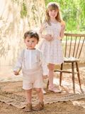 VERTBAUDET Feestelijke set met overhemd + korte broek voor baby beige