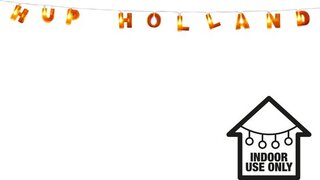 Boland 61869 - LED lichtketting Hup Holland, lengte 150 cm, werkt op batterijen, WM, EM, fanartikel, puplic viewing, decoratie, themafeest