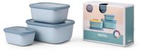 Mepal - Multikom Cirqula vershouddoos set - 750 + 1500 + 3000 ml - Rechthoekig - Nordic blue