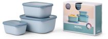 Mepal - Multikom Cirqula vershouddoos set - 750 + 1500 + 3000 ml - Rechthoekig - Nordic blue