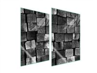 Plaque de protection en verre pour cuisine, 2x35x52 cm, bois