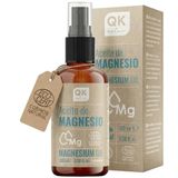 QKnatur - Magnesium Olie Spray 100% Puur (100 ml) Glazen flesje + spraydispenser - Voor sporters, gewrichten, spierontspanning, slaap, voeten