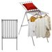 Étendage à linge pliable, adapté à un usage intérieur et extérieur, avec une construction en acier inoxydable et un support au sol