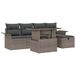 vidaXL Banc de jardin - Set - 6 - pièces - Gris - poly - rotin
