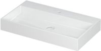 Wastafel INK United Wastafel Porselein met 1 Kraangat incl. Porseleinen Click Plug en Verborgen Overloop Systeem - 800x450x110 mm - Glans Wit
