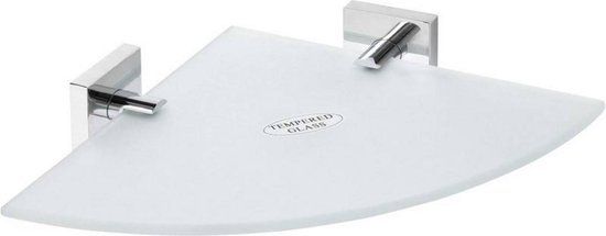 Sapho X-Square glazen hoekplanchet - 25x25 cm - Chroom