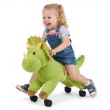 VEVOR Rijpaard op Wielen 55 cm, Groene Dinosaurus