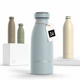 LARS NYSØM Ren Roestvrijstalen drinkfles 350ml - BPA-vrij geïsoleerde waterfles 0,35 Liter (Sky Blue)