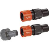 Gardena Profi-systeem aansluitset: Accessoires voor het aansluiten van pipeline- en sprinklersystemen op de waterkraan, voor hogere waterdoorvoer en minder drukverlies (1505-23)