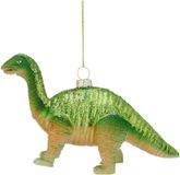 Bellatio Decorations Cepewa Gmbh 1x Kersthanger figuurtjes glazen dinosaurus groen 16 cm