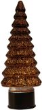 Anna's Collection LED glazen kerstboompje 20 lampjes metallic brons 13 x 35cm