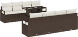 vidaXL Tuinbank - Set - 9 - st - Bruin - Poly - rattan