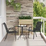 vidaXL Tuinset bistro, 3 stuks, zwart, staal